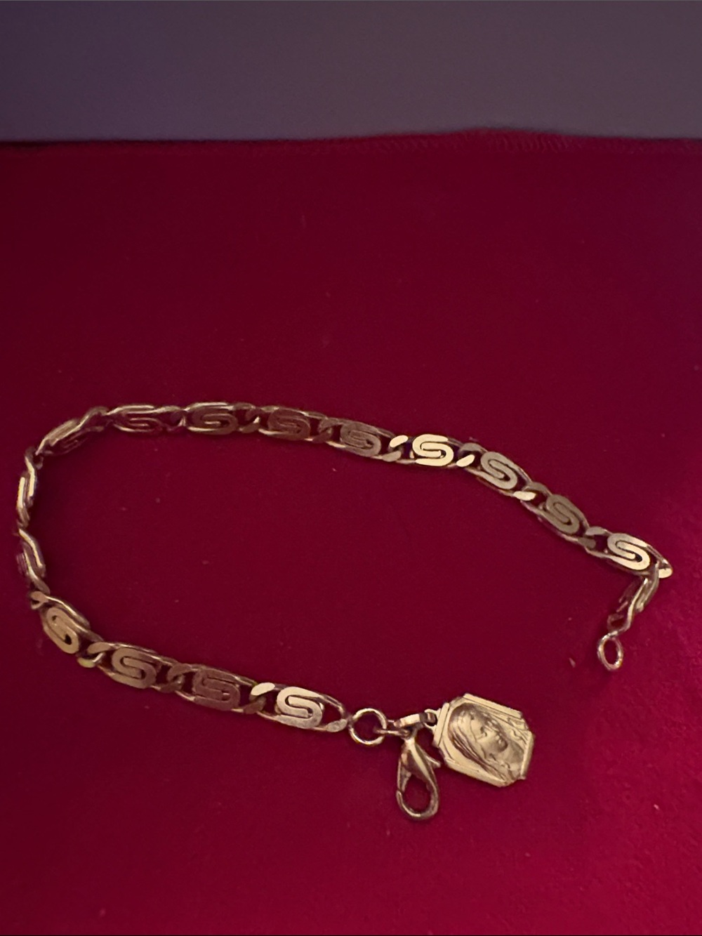 Vintage Gold Religious Charm Bracelet